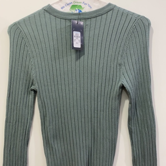 Green-blue Ribbed Top - Picture 2 of 2